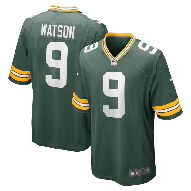 mens nike christian watson green green bay packers game player jersey